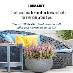 IDEALIST Lite Textured Concrete Effect Bowl Outdoor Planter