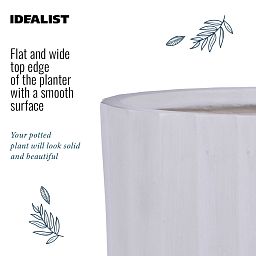 IDEALIST Lite Modern Ribbed Cylinder Planter on Legs, Round Pot Plant Stand Indoor