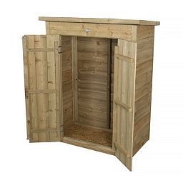 Installed Outdoor Pressure Treated Wooden Overlap Pent Garden Store by Forest Garden
