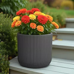 IDEALIST Lite Ribbed Round Outdoor Planter