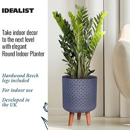 IDEALIST Lite Dotted Style Planter on Legs, Round Plant Pot Indoor