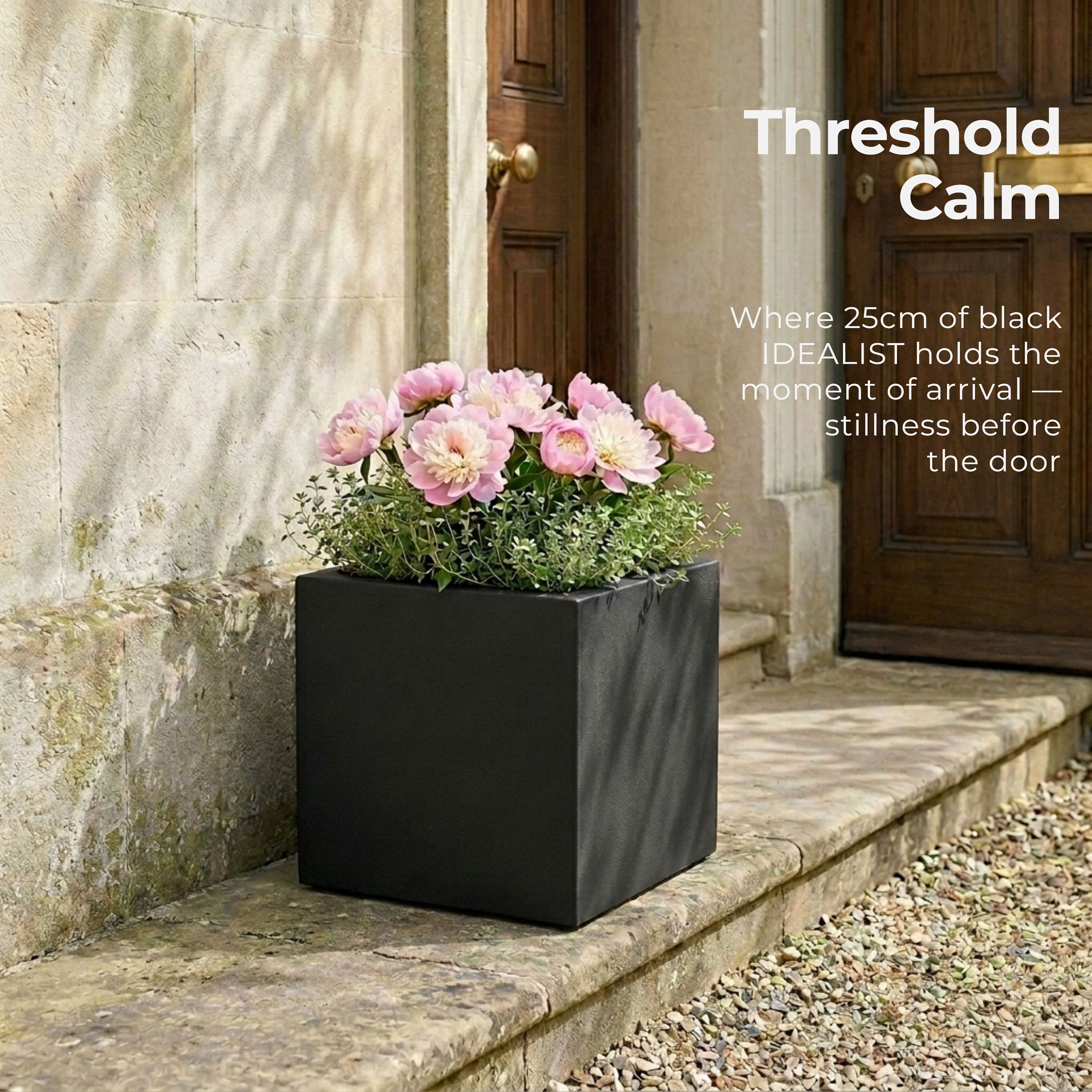 IDEALIST Lite Square Box Contemporary Light Concrete Planter