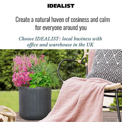 IDEALIST Lite Ribbed Round Outdoor Planter
