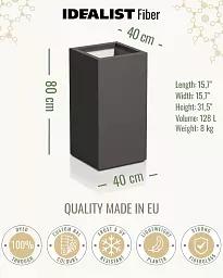 PURE High Cube Outdoor Fiberglass Planter
