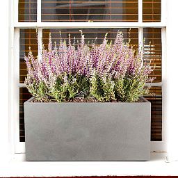IDEALIST Lite Contemporary Light Concrete Trough Planter Set