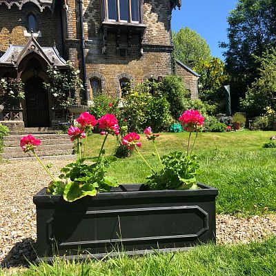 IDEALIST Lite Faux Lead Chelsea Light Concrete Through Planter