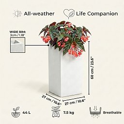 IDEALIST Lite Tall Square Contemporary Light Concrete Planter