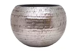 Opus Polystone Globe Planter + Liner | Hammered Finish Indoor Plant Pot