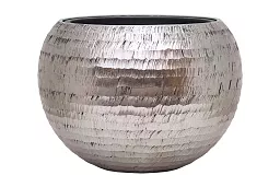Opus Polystone Globe Planter + Liner | Hammered Finish Indoor Plant Pot