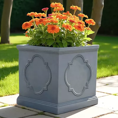 IDEALIST Windsor Light Stone Square Garden Planter
