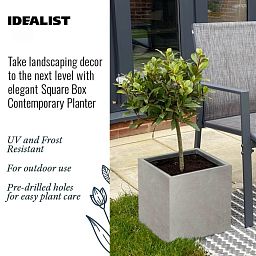 IDEALIST Lite Square Box Contemporary Light Concrete Planter