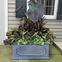 IDEALIST Lite Chelsea Trough Garden Planter, Faux Lead Light Stone Gre...