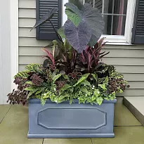 IDEALIST Lite Chelsea Trough Garden Planter, Faux Lead Light Stone Gre...