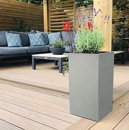 IDEALIST Lite Tall Square Contemporary Light Concrete Planter