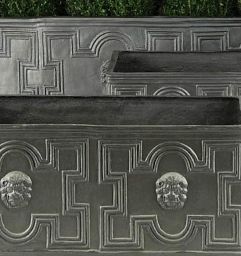 Elizabethan Fiberglass Trough Faux Lead Planter Pot In/Out
