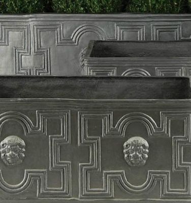 Elizabethan Fiberglass Trough Faux Lead Planter Pot In/Out