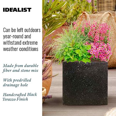 IDEALIST Lite Square Box Contemporary Marble Light Concrete Planter
