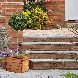 Rustic Scandinavian Redwood Square Outdoor Planter Made in UK by HORTICO