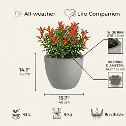 IDEALIST Lite Contemporary Light Concrete Egg Planter