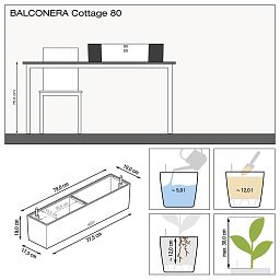 LECHUZA BALCONERA Cottage Trough Poly Resin Self-watering Planter