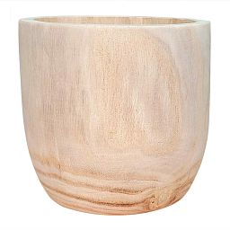HORTICO RADIAL Wooden House Planter Round Indoor Plant Pot for House Plants with Waterproof Liner