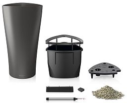 LECHUZA Delta Round Tall Poly Resin Self-watering Planter