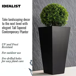 IDEALIST Lite Tall Tapered Contemporary Light Concrete Planter