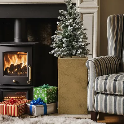 IDEALIST Lite Tall Square Metallic Indoor Planter