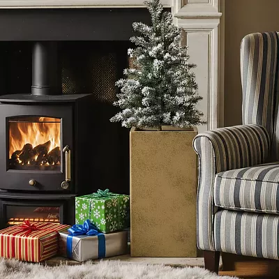 IDEALIST Lite Tall Square Metallic Indoor Planter