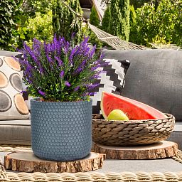 IDEALIST Lite Honeycomb Style Cylinder Round Outdoor Planter