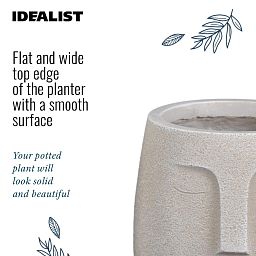 IDEALIST Lite Textured Concrete Effect Oval Indoor Face Pot