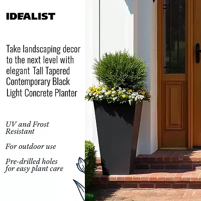 IDEALIST Lite Tall Tapered Contemporary Light Concrete Planter