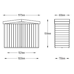 Installed Outdoor Pressure Treated Wooden Overlap Apex Outdoor Store by Forest Garden