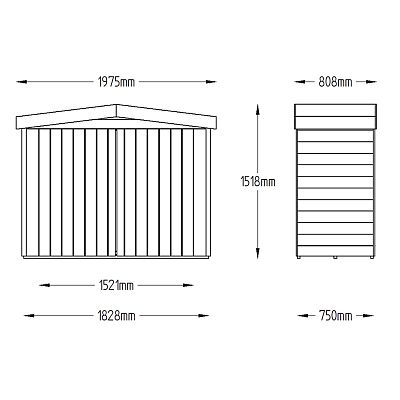 Installed Outdoor Pressure Treated Wooden Overlap Apex Outdoor Store by Forest Garden