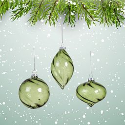 Christmas Tree Baubles Luxury Spiral Glass Ornaments