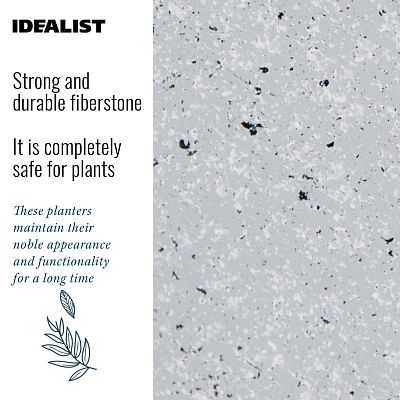 IDEALIST Lite Square Box Contemporary Marble Light Concrete Planter