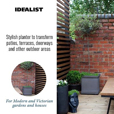 IDEALIST Lite Victorian Box Square Light Stone Outdoor Planter