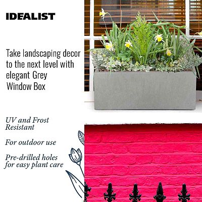 IDEALIST Lite Window Box Light Concrete Planter