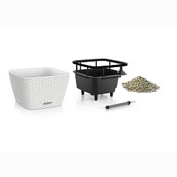 LECHUZA BACINO Cottage Square Poly Resin Self-watering Planter