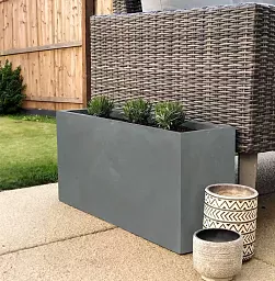 IDEALIST Lite Contemporary Light Concrete High Trough Planter