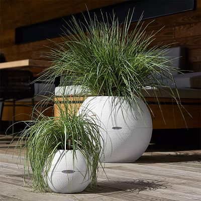 LECHUZA PURO Color Round Poly Resin Self-watering Planter