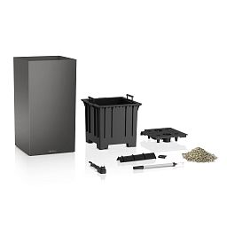 LECHUZA CANTO Premium High LED Square Tall Poly Resin Self-watering Planter