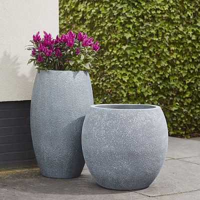 Composits Sebas Concrete Duo Round Tall Planter Pot IN\OUT