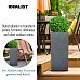 Textured Concrete Effect Tall Square Outdoor Planter by Idealist Lite