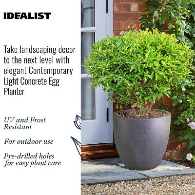 IDEALIST Lite Contemporary Light Concrete Egg Planter