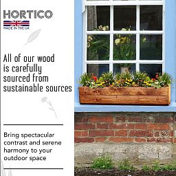 Rustic Scandinavian Redwood Window Box Outdoor Planter Made in UK by HORTICO