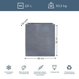 IDEALIST Lite Ribbed Light Concrete Barrier Planter