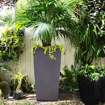 IDEALIST Lite Contemporary Faux Lead Dark Grey Light Concrete Garden T...