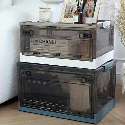 Collapsible Hard Plastic Multi-purpose Storage Box for Toys, Shoes, Clothes by Froppi