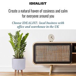IDEALIST Lite Modern Ribbed Cylinder Planter on Legs, Round Pot Plant Stand Indoor